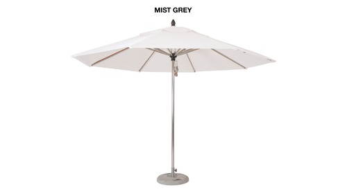 Inlet 3.5m Round Polished Aluminium Outdoor Sun Umbrella 